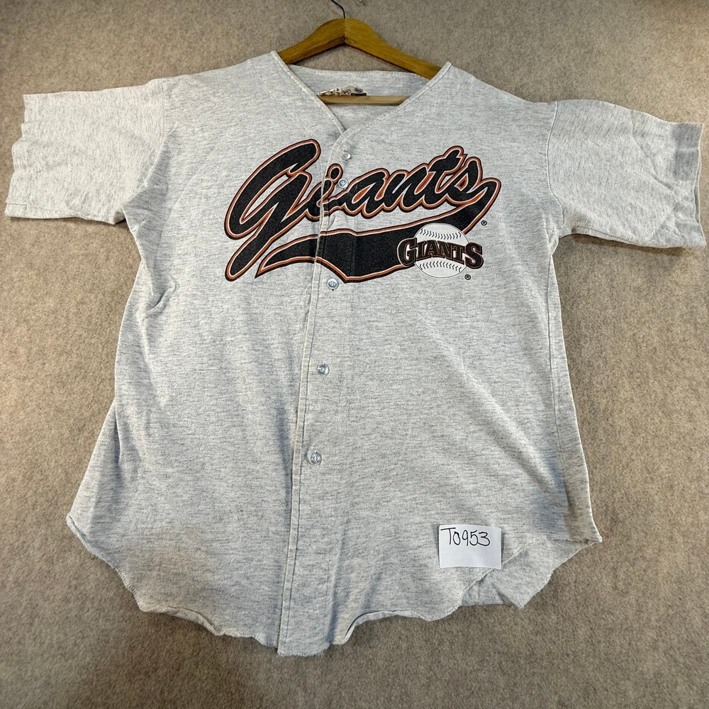 Vintage San Francisco Giants Jersey Grey Button Down College Concepts Mens Large